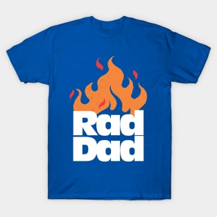 Rad Dad x Retro Vintage 80s Style Fire Graphic T-Shirt